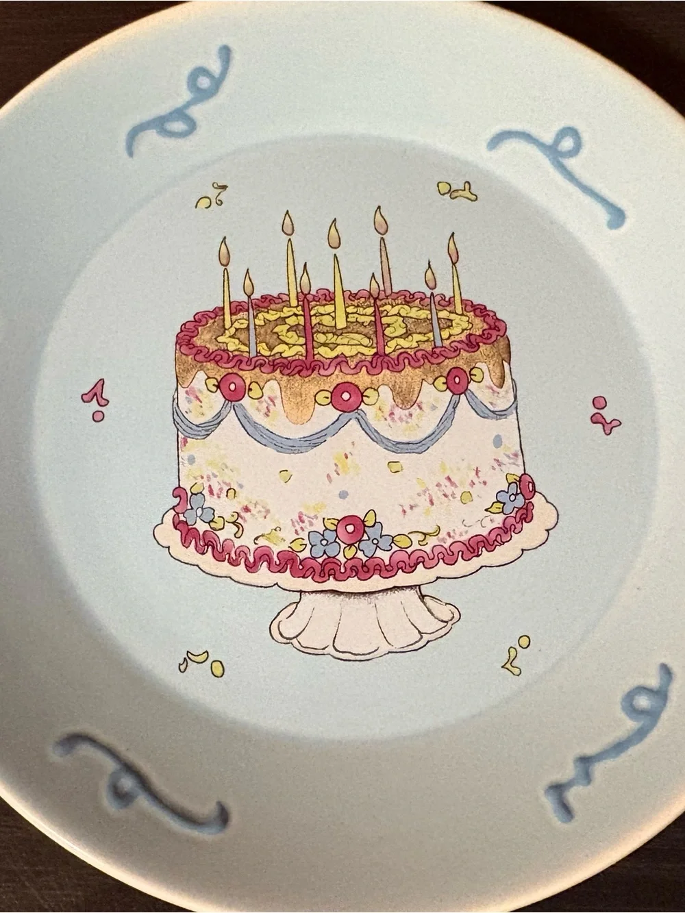 Vintage Avon Pastel Birthday Cake Dessert Plates - Pink, Blue, Yellow, Lavender